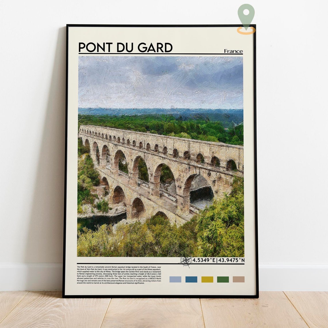Pont Du Gard Print Pont Du Gard Poster Pont Du Gard Wall Art Pont Du Gard Travel Print Pont Du Gard Art Print France Print Nmes Art - Image 2