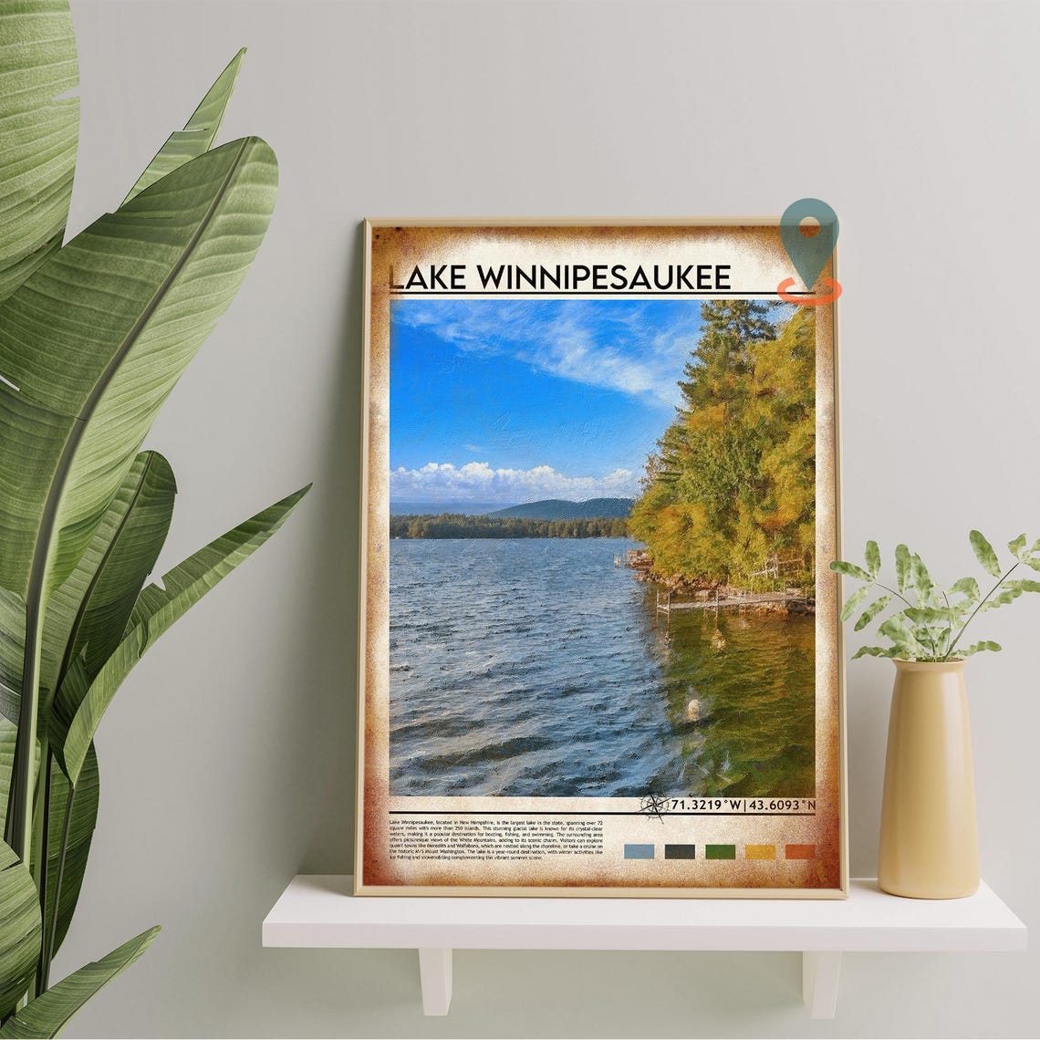 Lake Winnipesaukee Print Lake Winnipesaukee Lake Winnipesaukee Poster Lake Winnipesaukee Photo Lake Winnipesaukee New Hampshire - Image 5