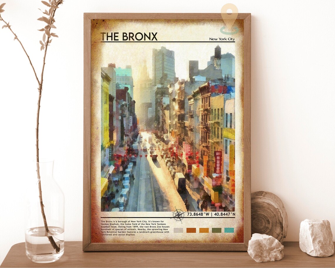 The Bronx New York City Custom Travel Poster Template Street Scene - Image 6