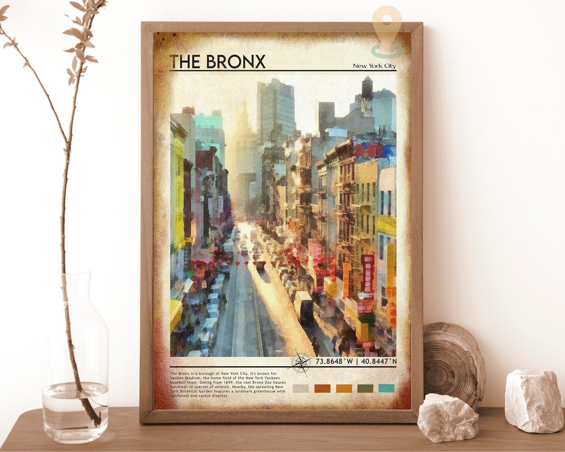 The Bronx New York City Customizable Travel Poster Home Decor Art - Image 6