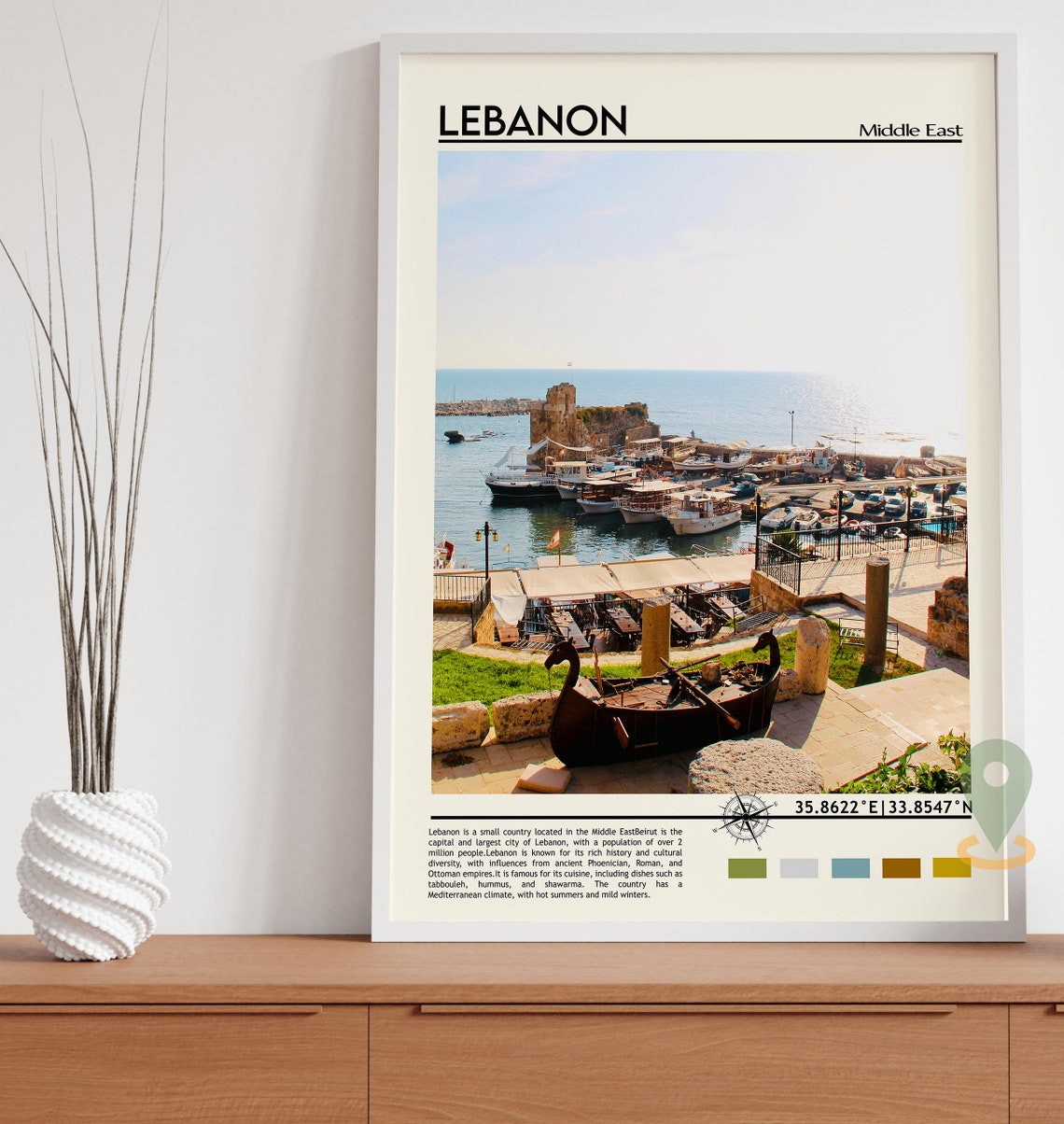 Lebanon Print Vintage Poster Lebanon Wall Art Lebanon Poster Lebanon Photo Lebanon Poster Print Lebanon Wall Decor Beirut Poster - Image 2