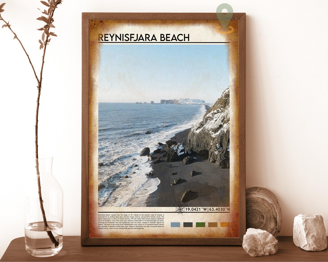 Reynisfjara Beach Iceland Black Sand Volcanic Coast Photo Poster - Image 6