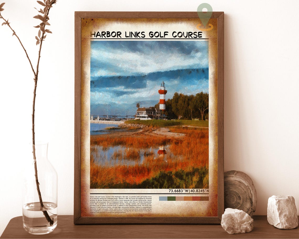 Harbor Links Golf Course Lighthouse Wetland Reflection Poster - Image 6