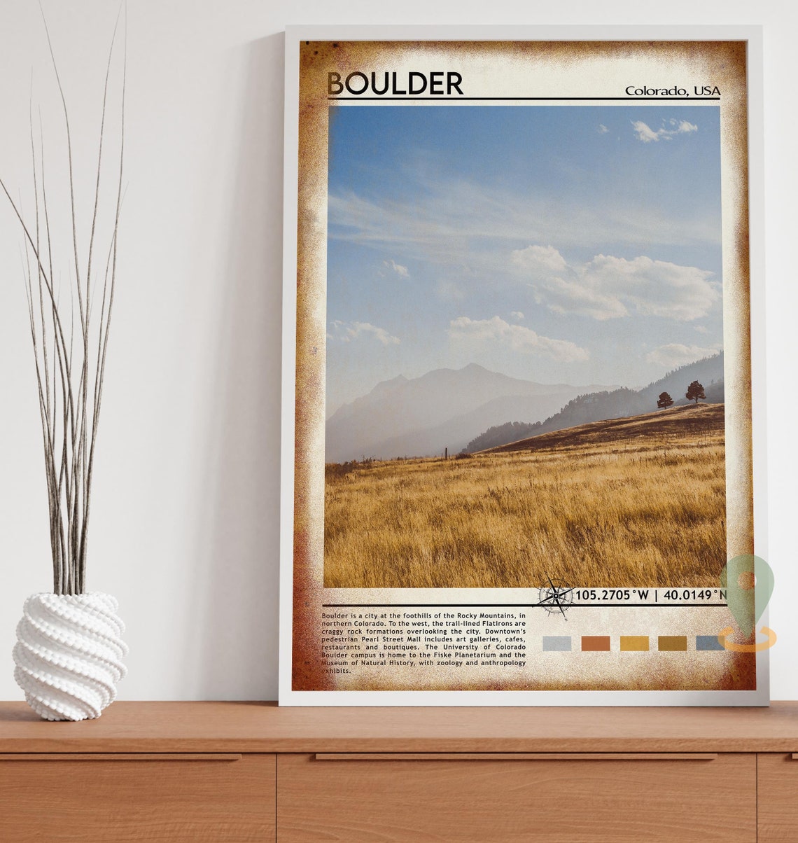 Boulder Colorado Golden Foothills Rocky Mountains View Poster - Image 3