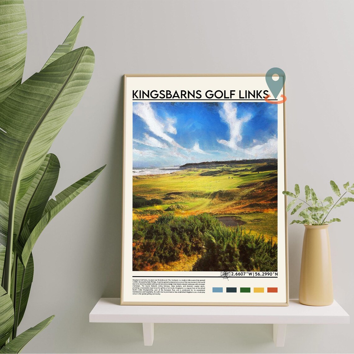 Kingsbarns Golf Links Scotland Coastal Course Fairway Travel Print - Image 2