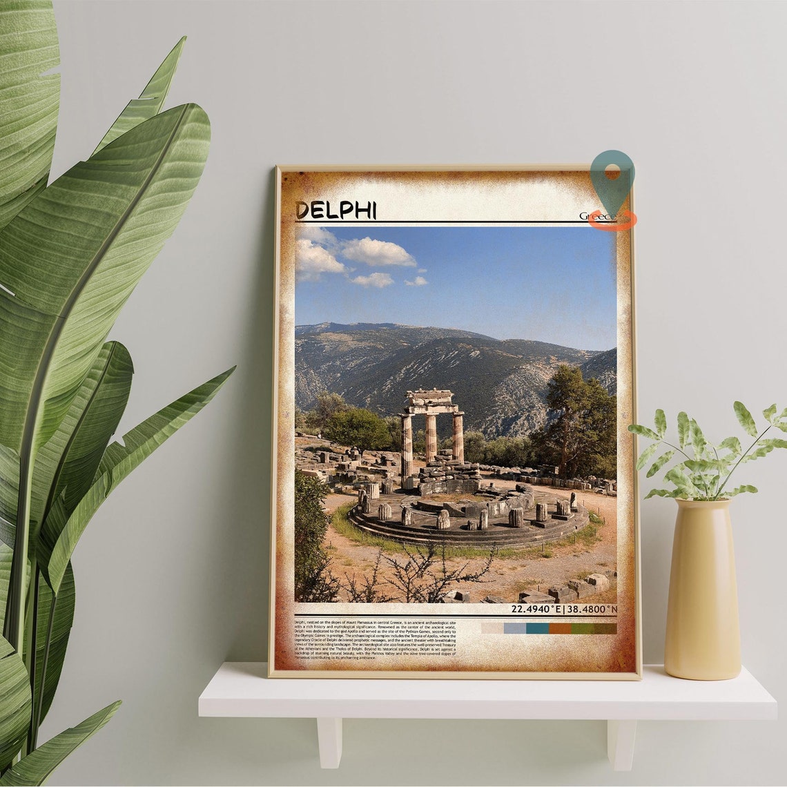 Delphi Greece Ancient Tholos Ruins Mountain Valley Photo Poster - Image 5