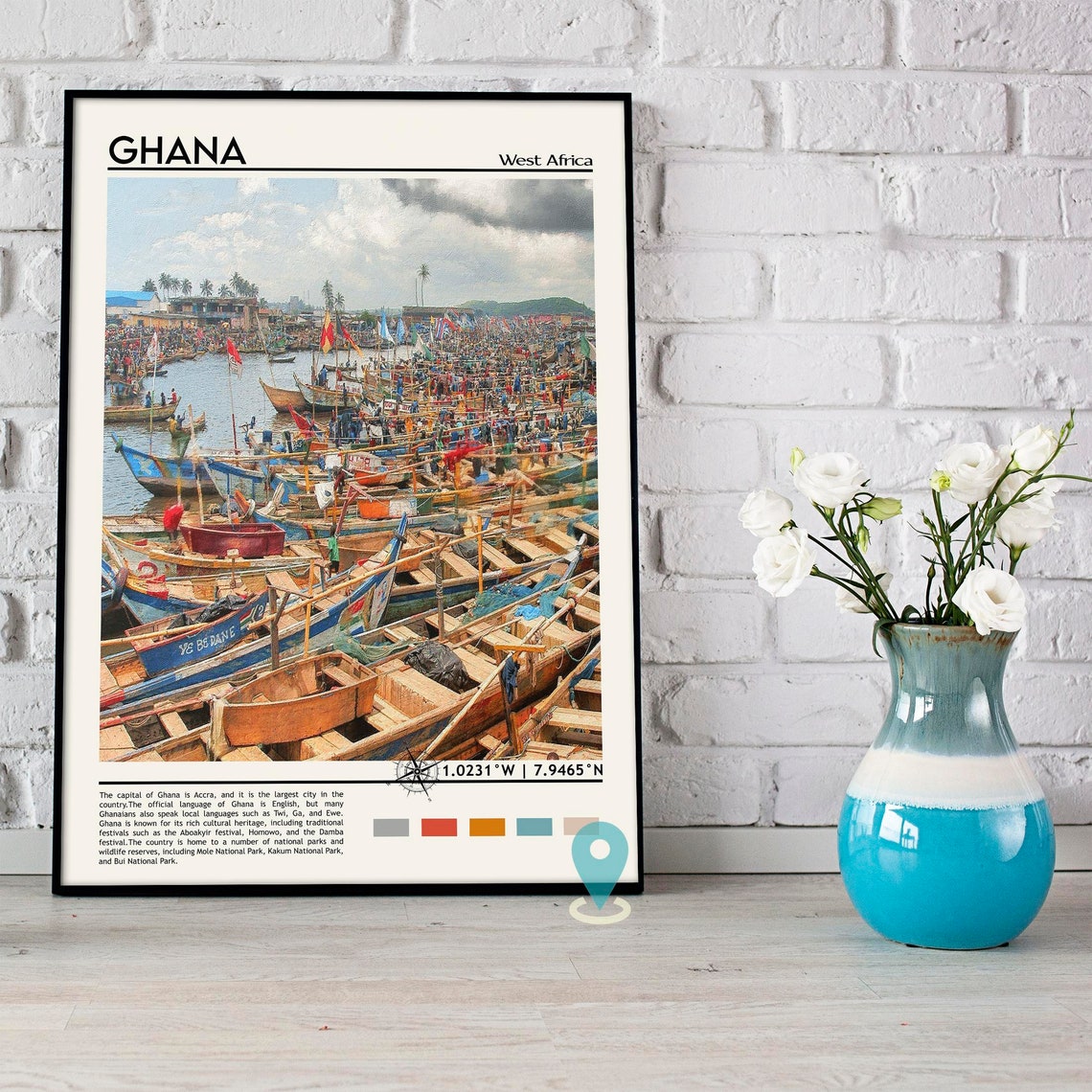 Ghana Print Ghana Poster Ghana Wall Art Ghana Travel Ghana Artwork Ghana Artwork Ghana Photo Ghana Painting Ghana Accra Print Accra - Image 3