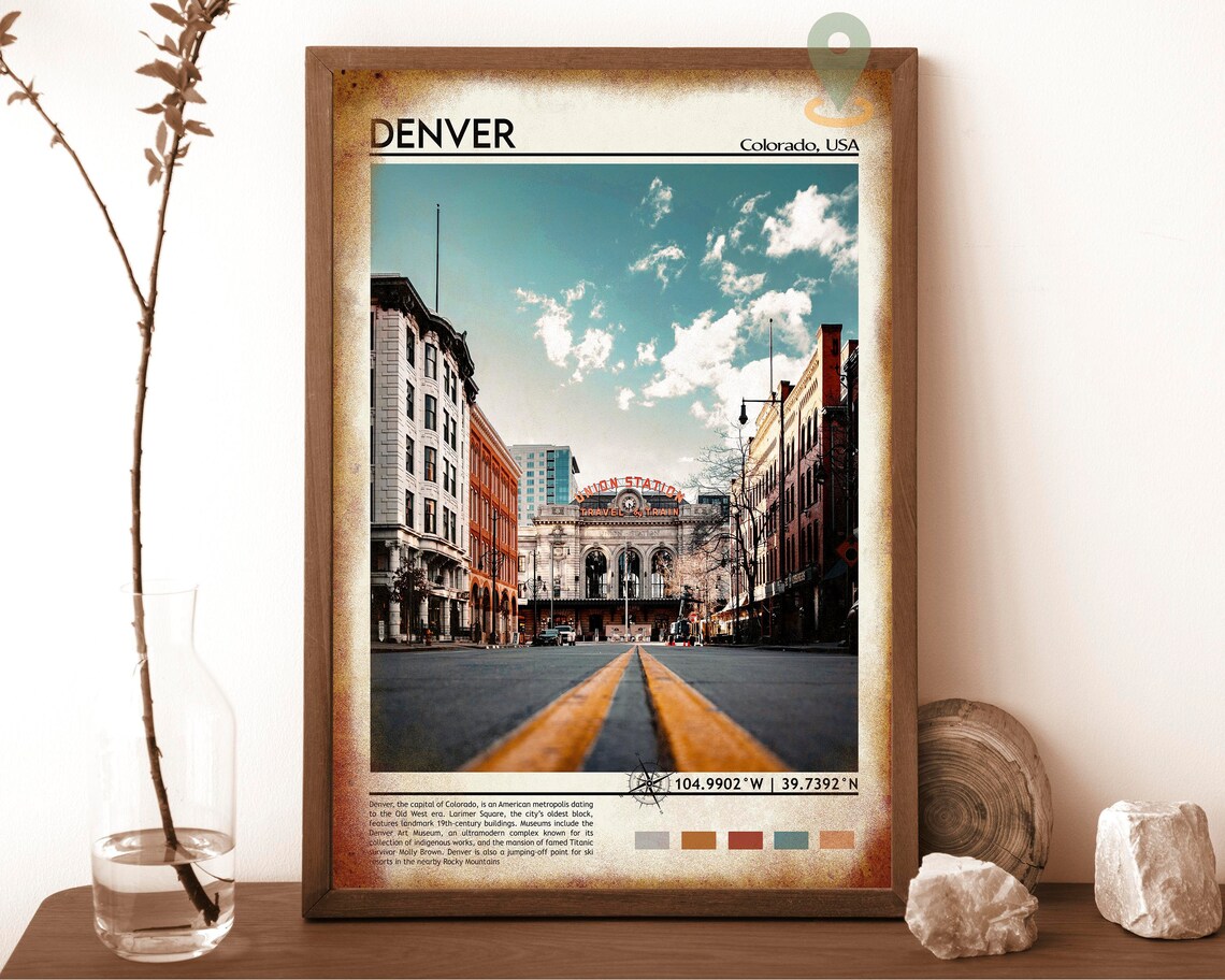 Denver Colorado Union Station Historic Street Scene Travel Poster - Image 6