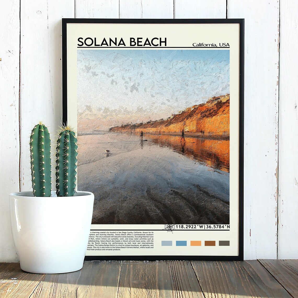 Solana Beach California Sunset Beach Cliffs Photo Travel Wall Art - Image 5