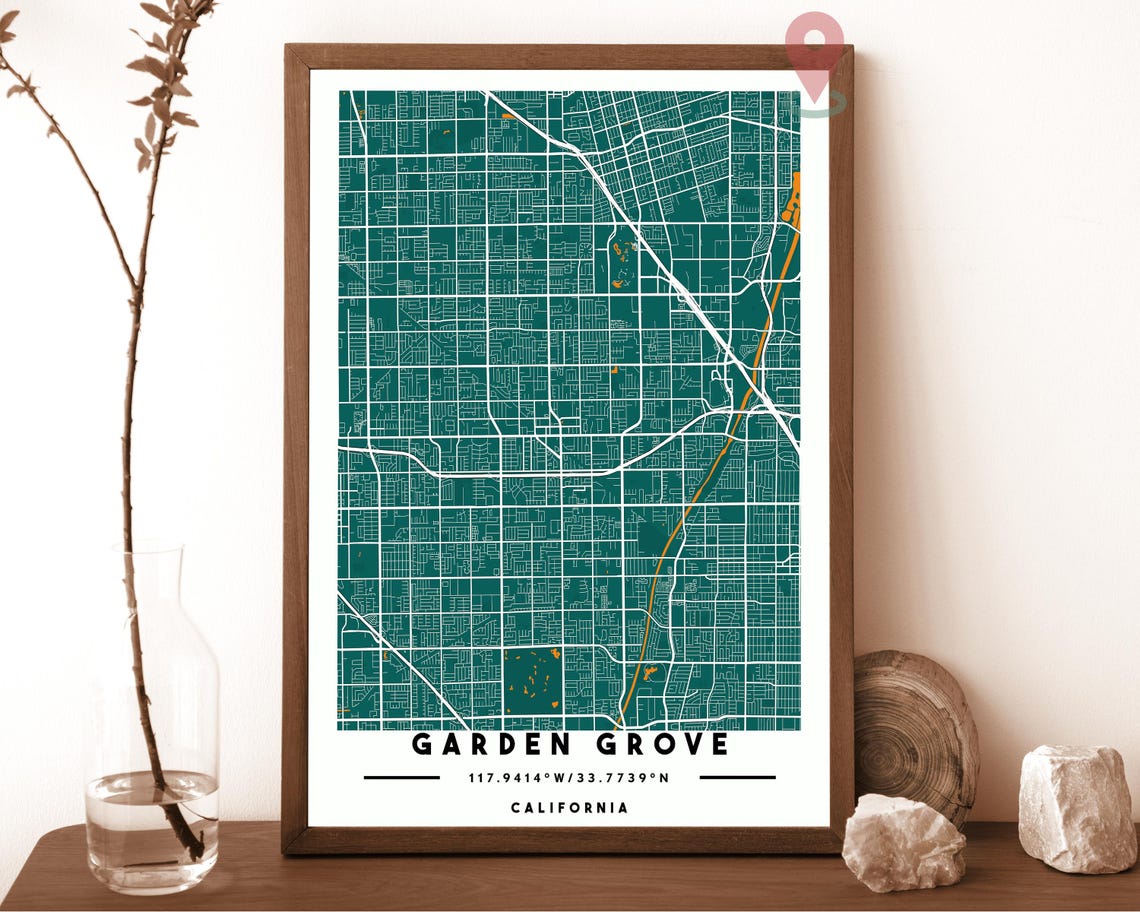 Garden Groove Map Garden Groove Map Print Garden Groove Wall Art Garden Groove Travel Poster Garden Groove Poster Garden Groove Photo - Image 5