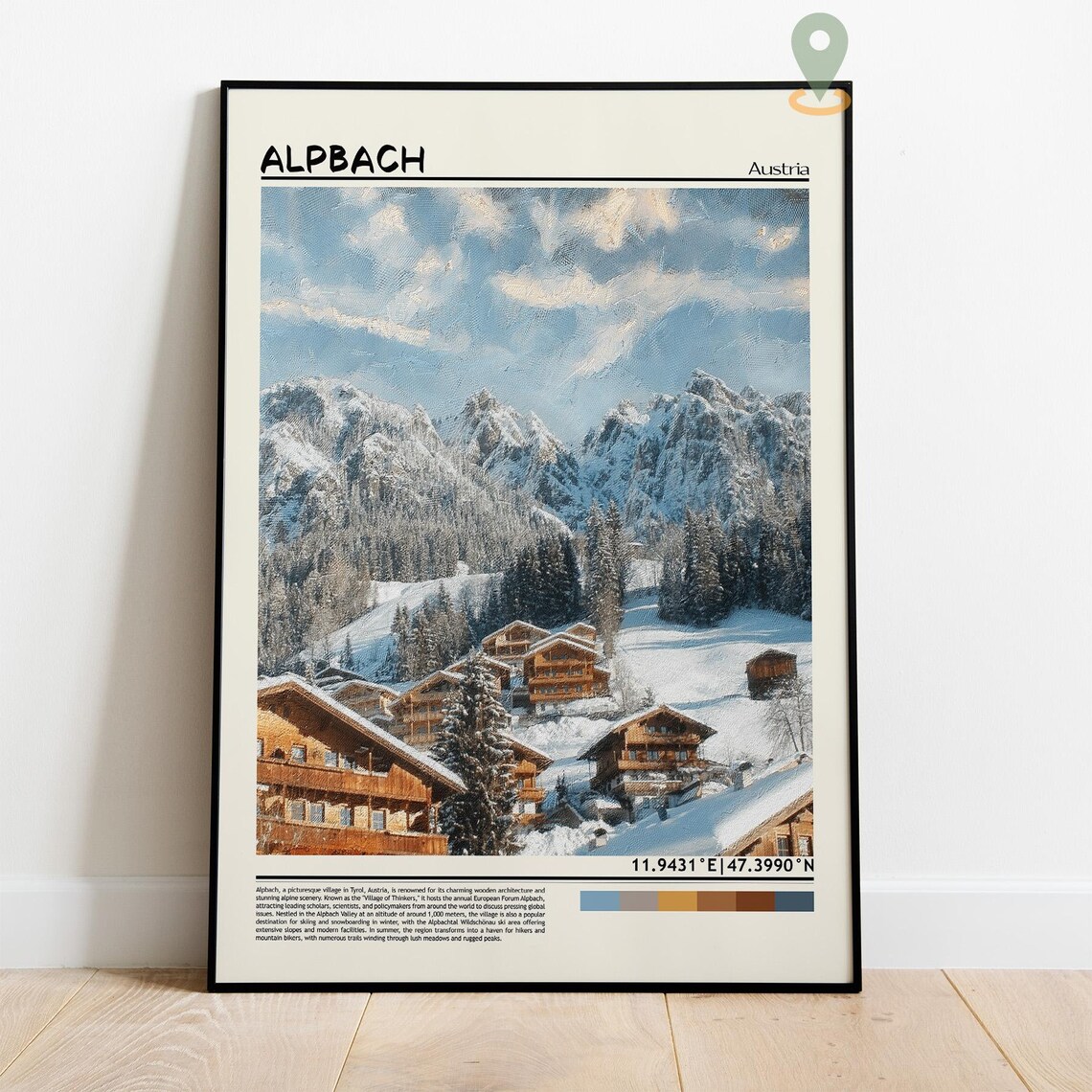Alpbach Art Alpbach Artwork Alpbach Map Alpbach Photo Alpbach Poster Alpbach Print Alpbach Travel Alpbach Painting Alpbach Austria - Image 4