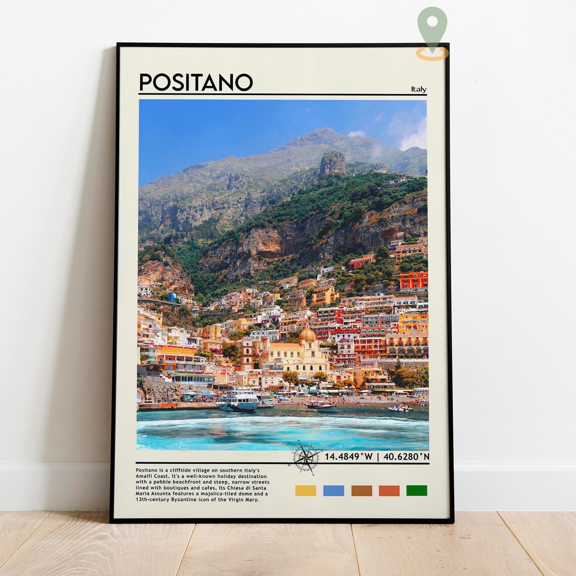 Positano Italy Amalfi Coast Cliffside Village Seaside Poster - Image 2