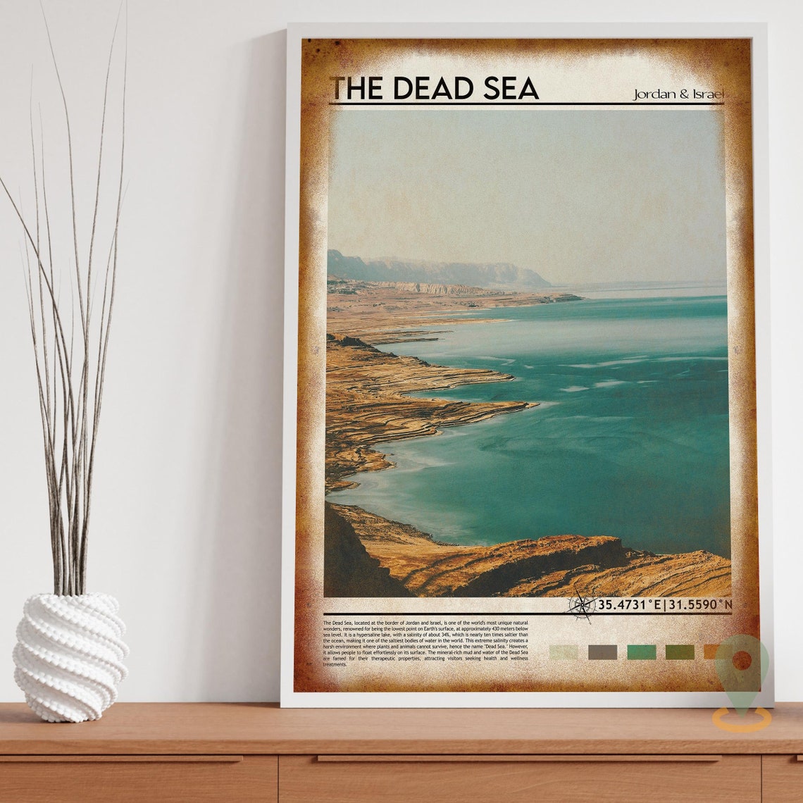Dead Sea Print Dead Sea Wall Art Dead Sea Poster Dead Sea Photo Dead Sea Poster Print Dead Sea Wall Dcor Dead Sea Travel Poster - Image 3