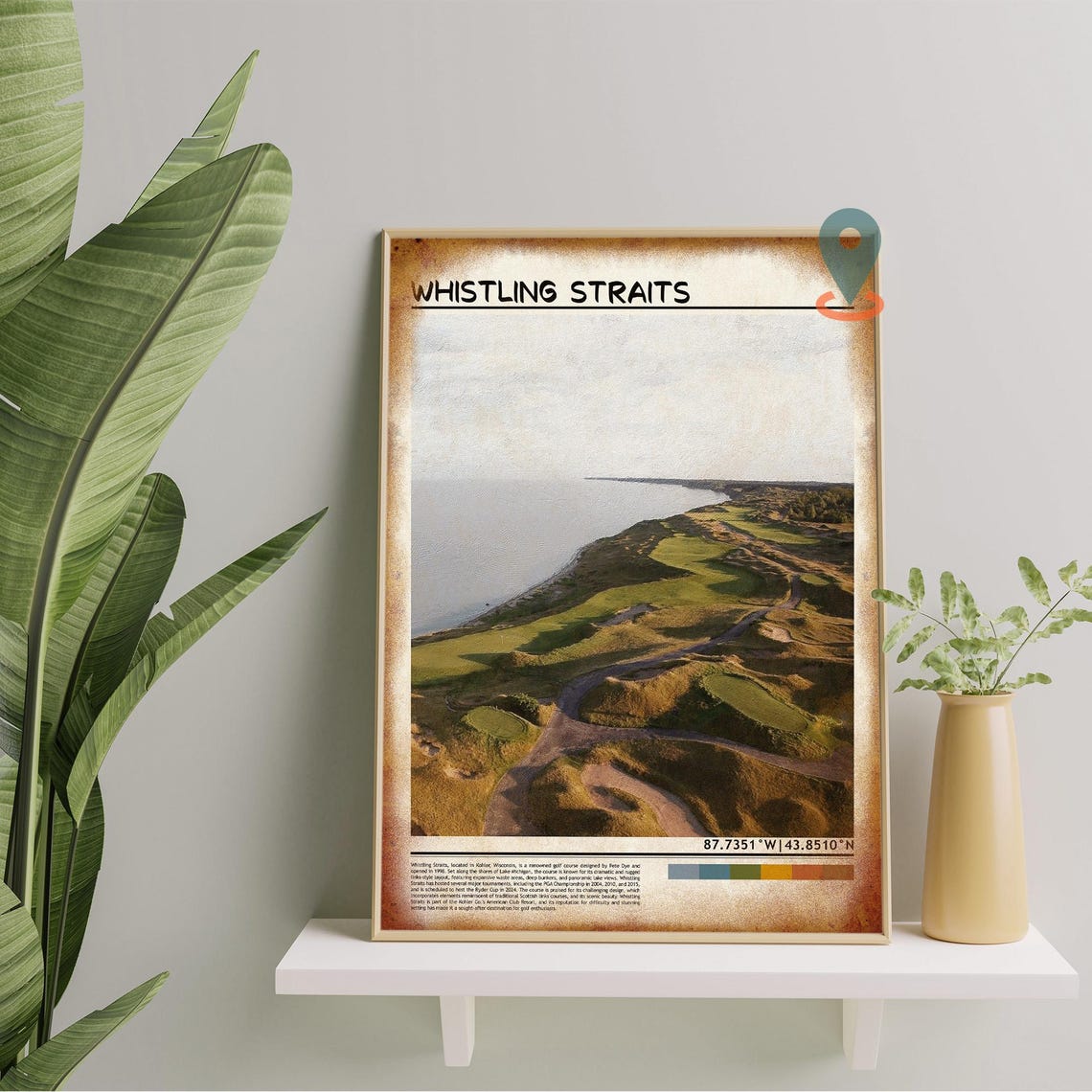 Whistling Straits Wisconsin Championship Golf Course Aerial Poster - Image 5
