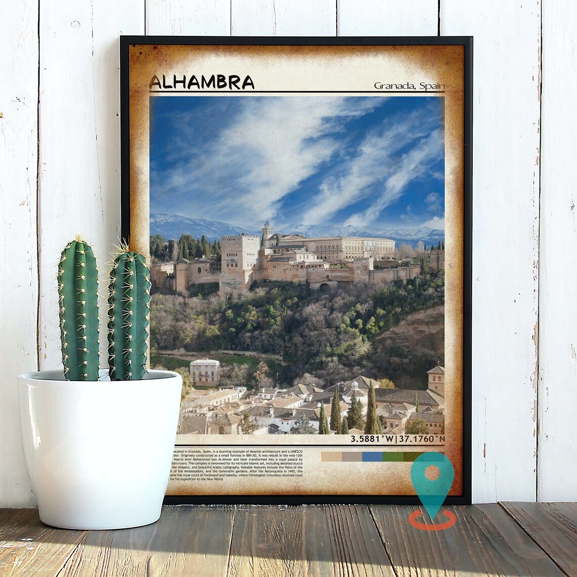 Alhambra Granada Spain Moorish Palace Hilltop Summer Photo Poster - Image 2