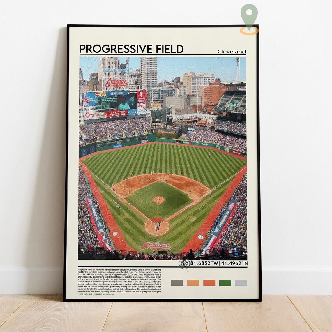 Progressive Field Cleveland Baseball Stadium Game Day Poster - Image 2