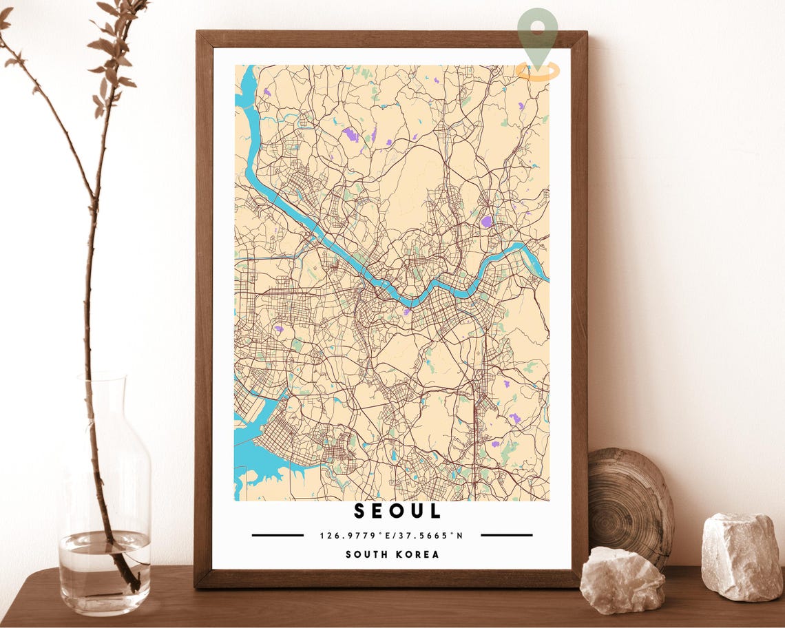 Seoul Map Seoul Map Print Seoul Personalized Map Seoul Wall Art Seoul Travel Poster Seoul Poster Seoul Photo Seoul South Korea Poster - Image 5