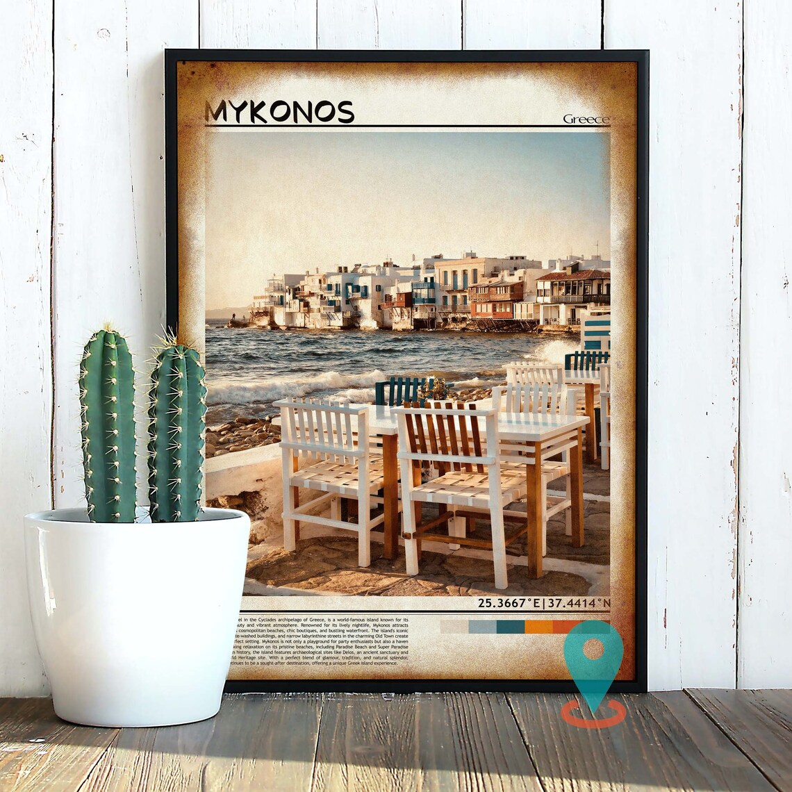 Mykonos Print Mykonos Wall Art Mykonos Poster Mykonos Photo Mykonos Poster Print Mykonos Wall Dcor Mykonos Travel Poster - Image 3