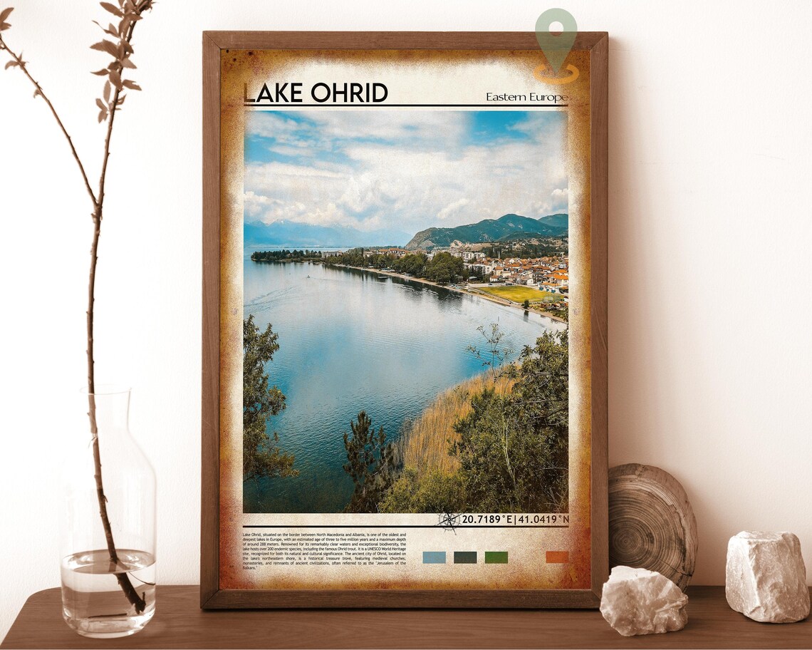 Lake Ohrid Eastern Europe Serene Lakeside Town Travel Poster - Image 6