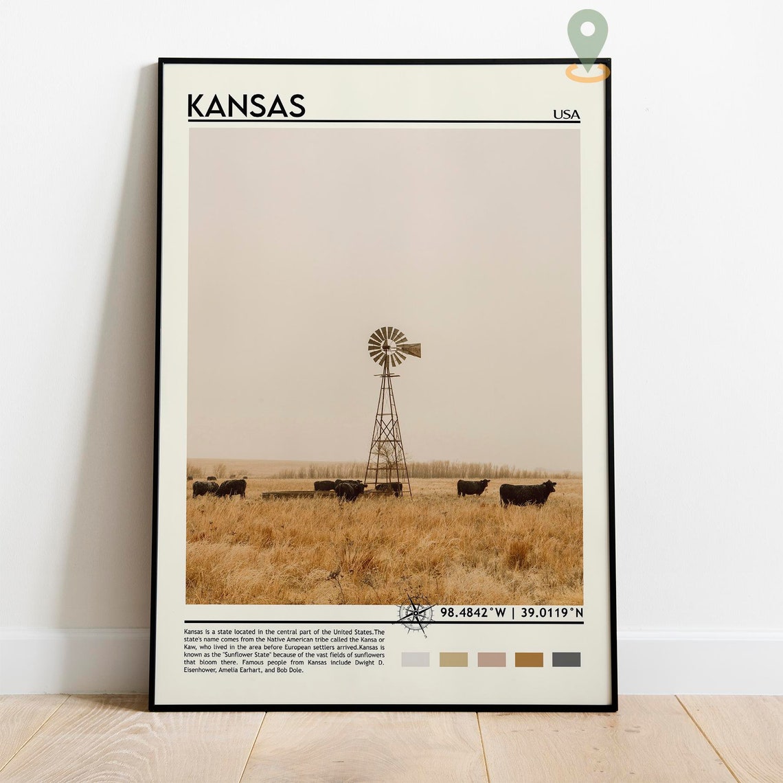 Kansas Print Kansas Art Kansas Photo Kansas Poster Kansas Painting Kansas Art Work Wichita Poster Kansas Gift Kansas Art Print - Image 5