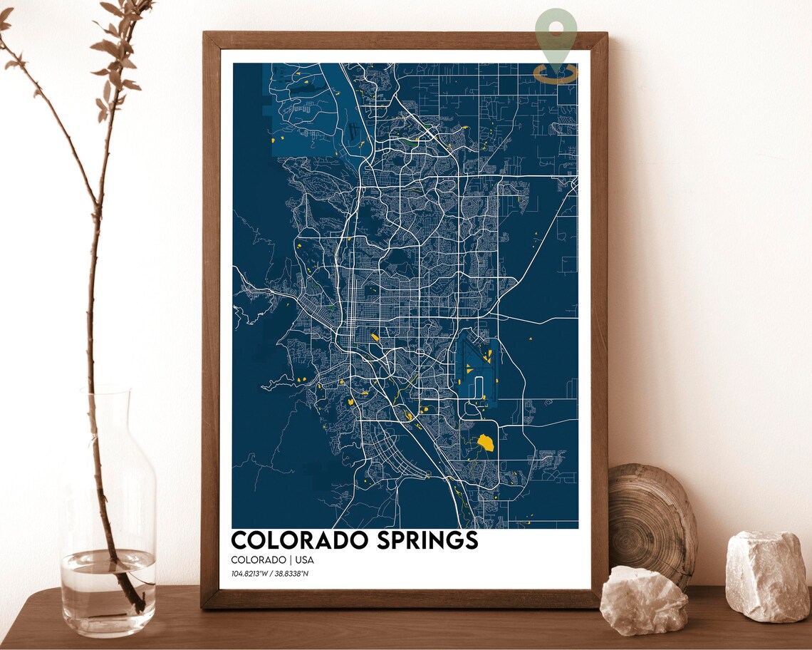 Colorado Springs Neon Purple City Map Modern Cartography Poster - Image 6
