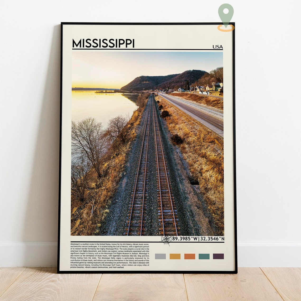 Mississippi Print Mississippi Poster Mississippi Wall Art Mississippi Travel Mississippi Art Print Mississippi Artwork Jackson Print - Image 3