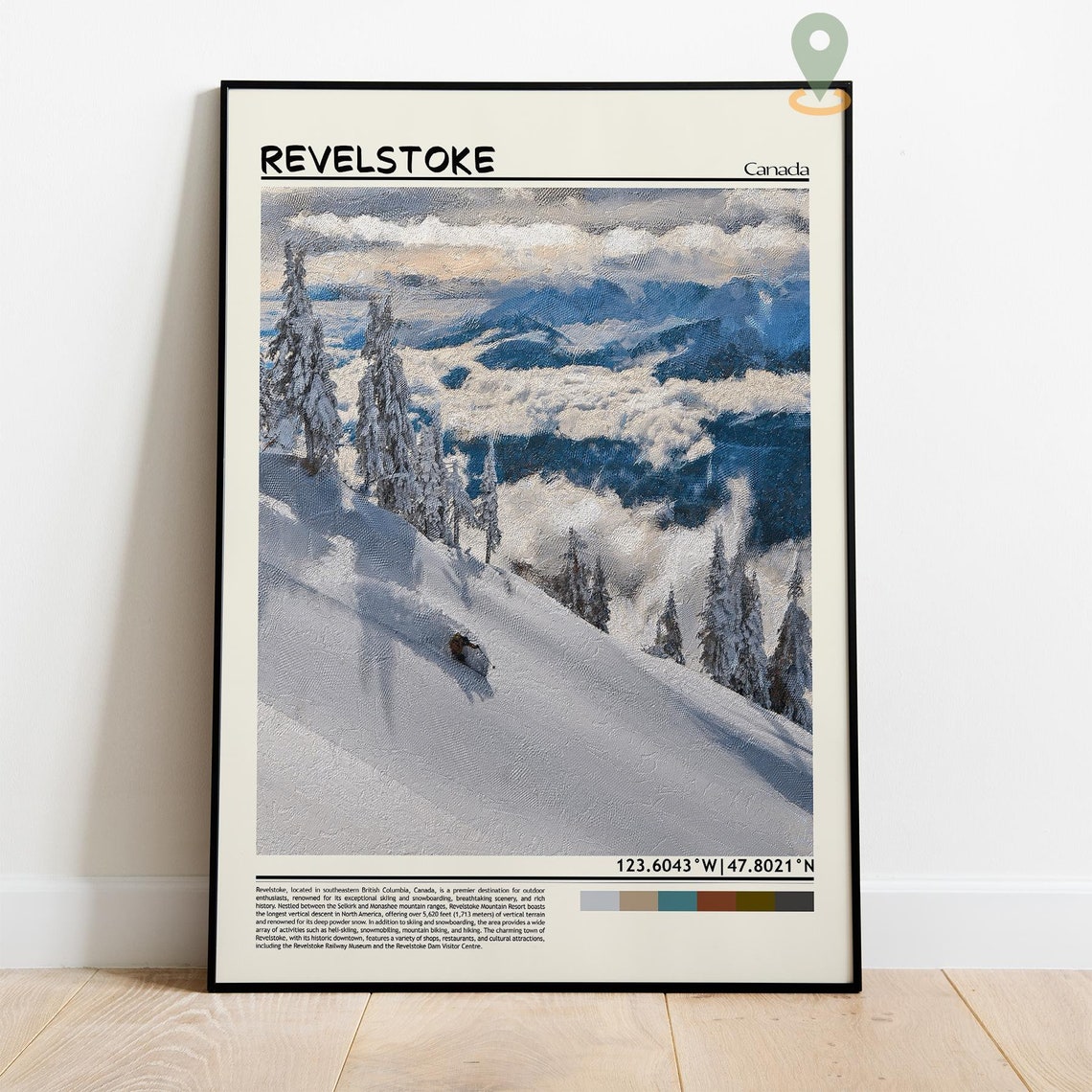 Revelstoke Canada Powder Snow Alpine Slope Winter Ski Travel Poster - Image 4
