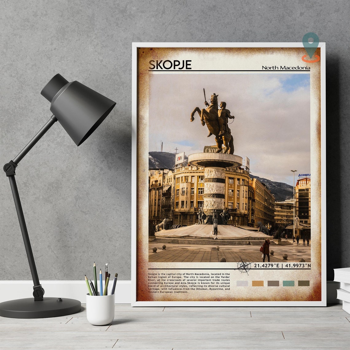 Skopje Print Skopje Art Skopje Poster Skopje Photo Skopje Poster Print Skopje Painting North Macedonia Travel Poster Vintage Poster - Image 5