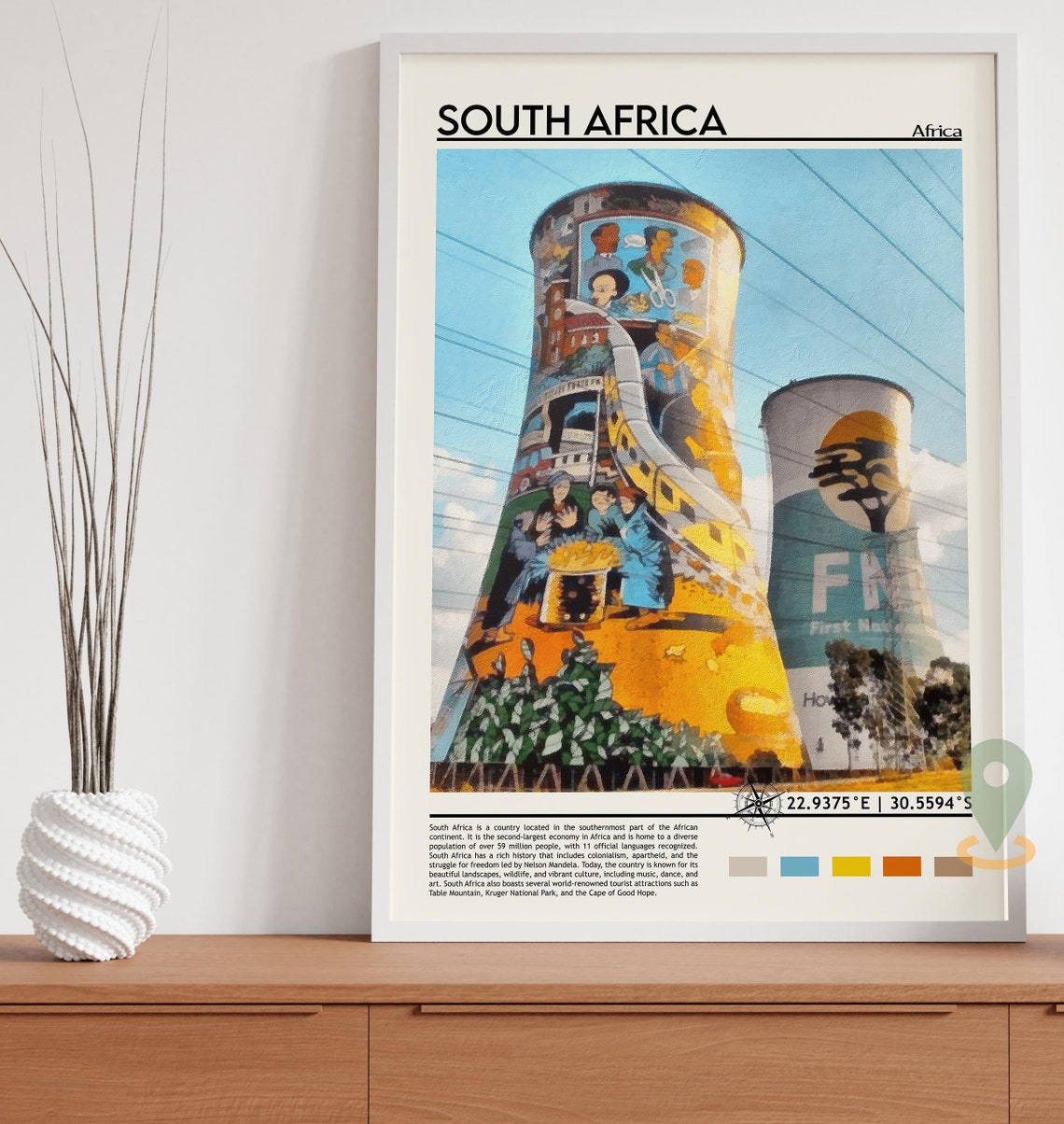South Africa Print South Africa Poster South Africa Wall Art South Africa Travel South Africa Art Print South Africa Artwork Jozi Art - Image 3