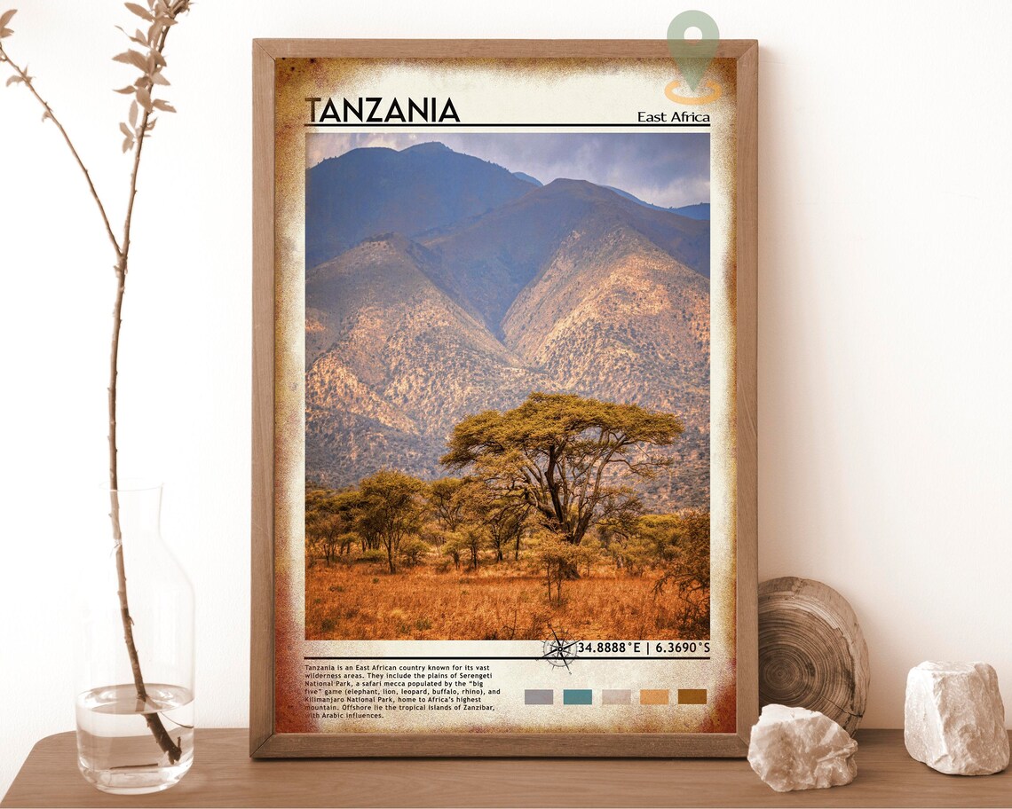 Tanzania East Africa Safari Savanna Acacia Trees Coordinate Poster - Image 6