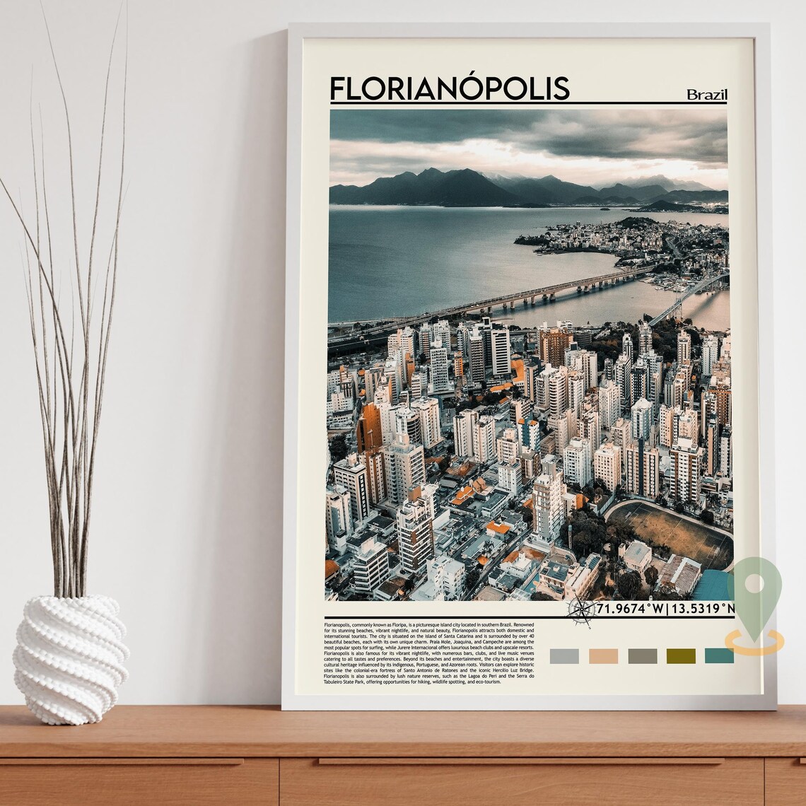 Florianopolis Brazil Island City Aerial Travel Photography Poster - Image 3