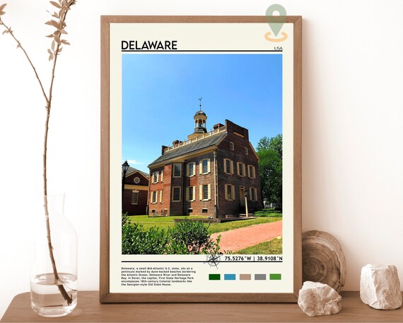Delaware Old State House Historic Dover Colonial Architecture Poster