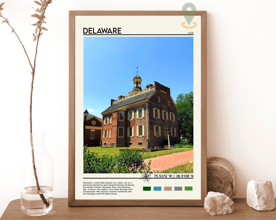 Delaware Old State House Historic Dover Colonial Architecture Poster