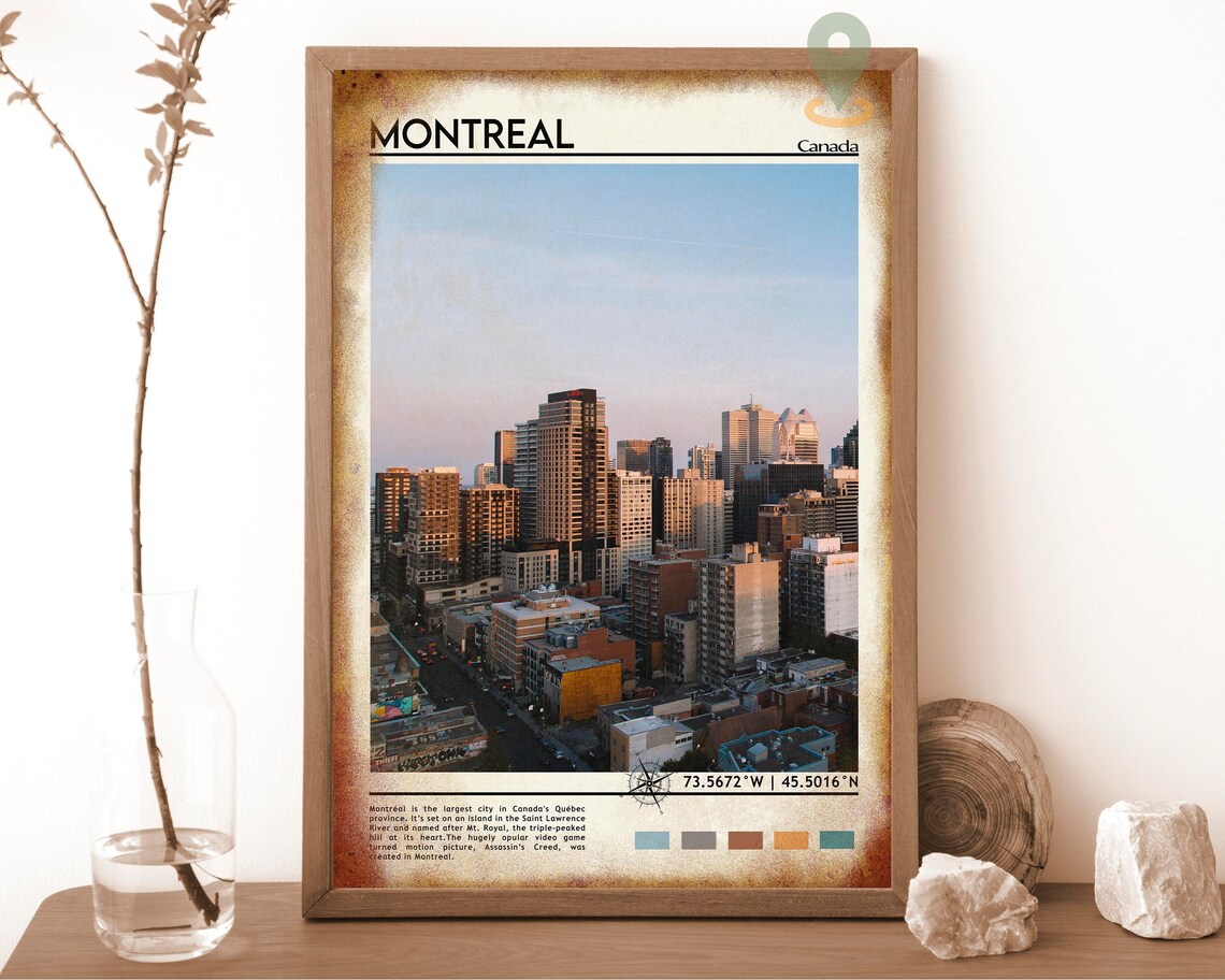 Montreal Canada Downtown Skyline Sunset Cityscape Travel Poster - Image 6