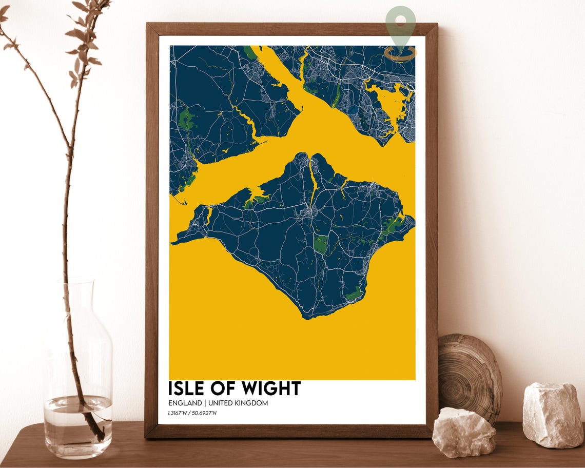 Isle Of Wight Map Isle Of Wight Map Print Isle Of Wight Wall Art Isle Of Wight Travel Poster Isle Of Wight Poster Isle Of Wight Photo