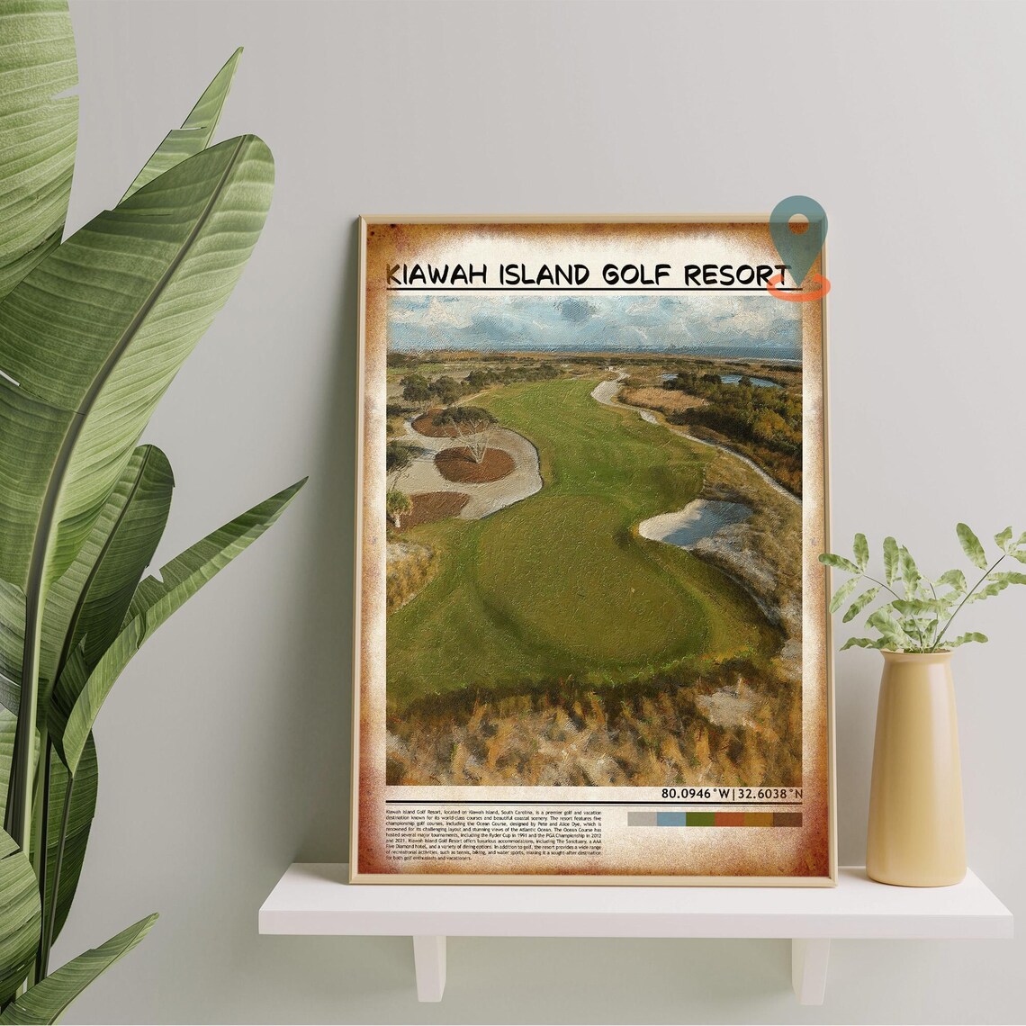 Kiawah Island Golf Resort Ocean Course Aerial Sports Poster Art - Image 5