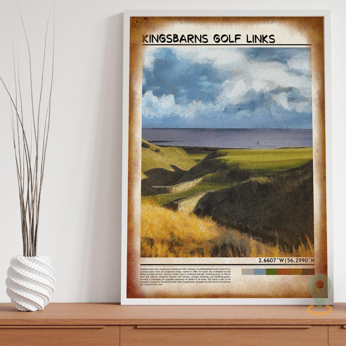 Kingsbarns Golf Links Scotland Coastal Dunes Fairway Coordinate Poster - Image 3
