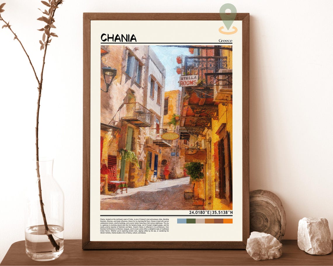 Chania Print Chania Wall Art Chania Poster Chania Photo Chania Poster Print Chania Travel Poster Chania Greece Crete Poster