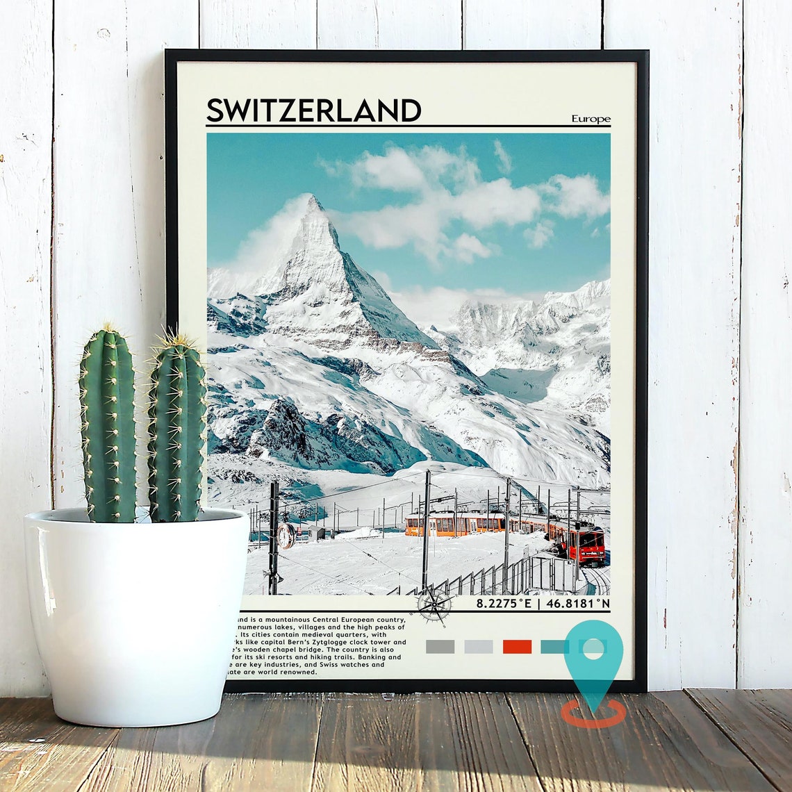 Switzerland Travel Poster Switzerland Print Switzerland Wall Art Switzerland Vintage Poster Switzerland Photo Switzerland Poster Print - Image 3