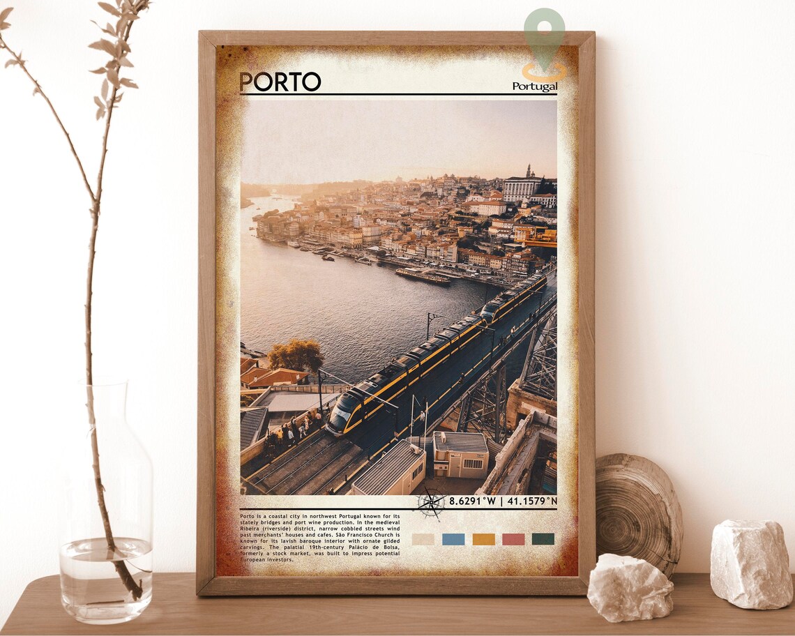 Porto Portugal Dom Luis Bridge Sunset River Cruise Travel Poster - Image 6