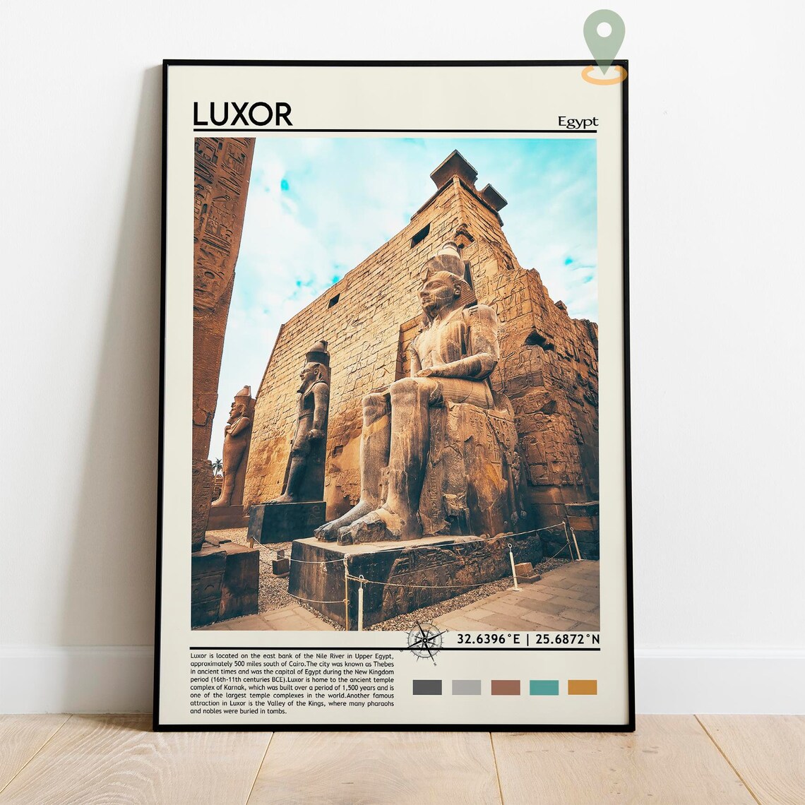 Luxor Egypt Ancient Pharaoh Temple Statues Photo Travel Wall Art - Image 5