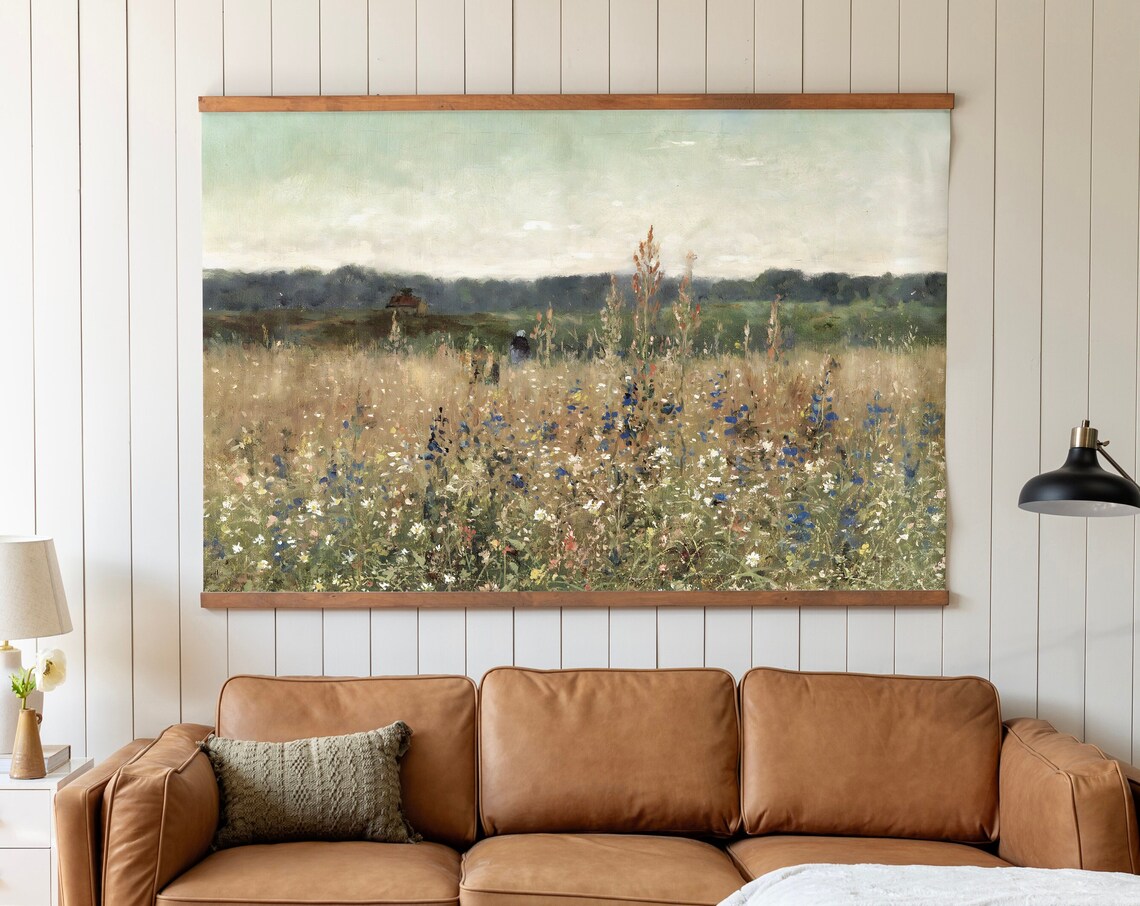 Golden Wildflower Meadow Vintage Oil Painting Floral Field Poster - Image 3