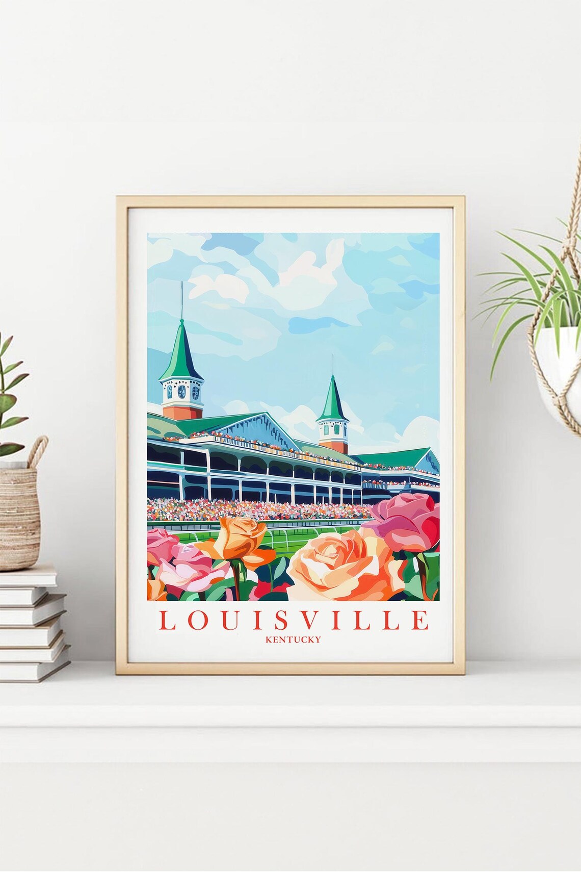 Louisville Kentucky Derby Roses Race Day Grandstand Sports Poster