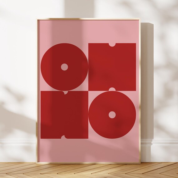 Oh No Retro Typography Poster Bold Red Geometric Pop Art Wall Decor