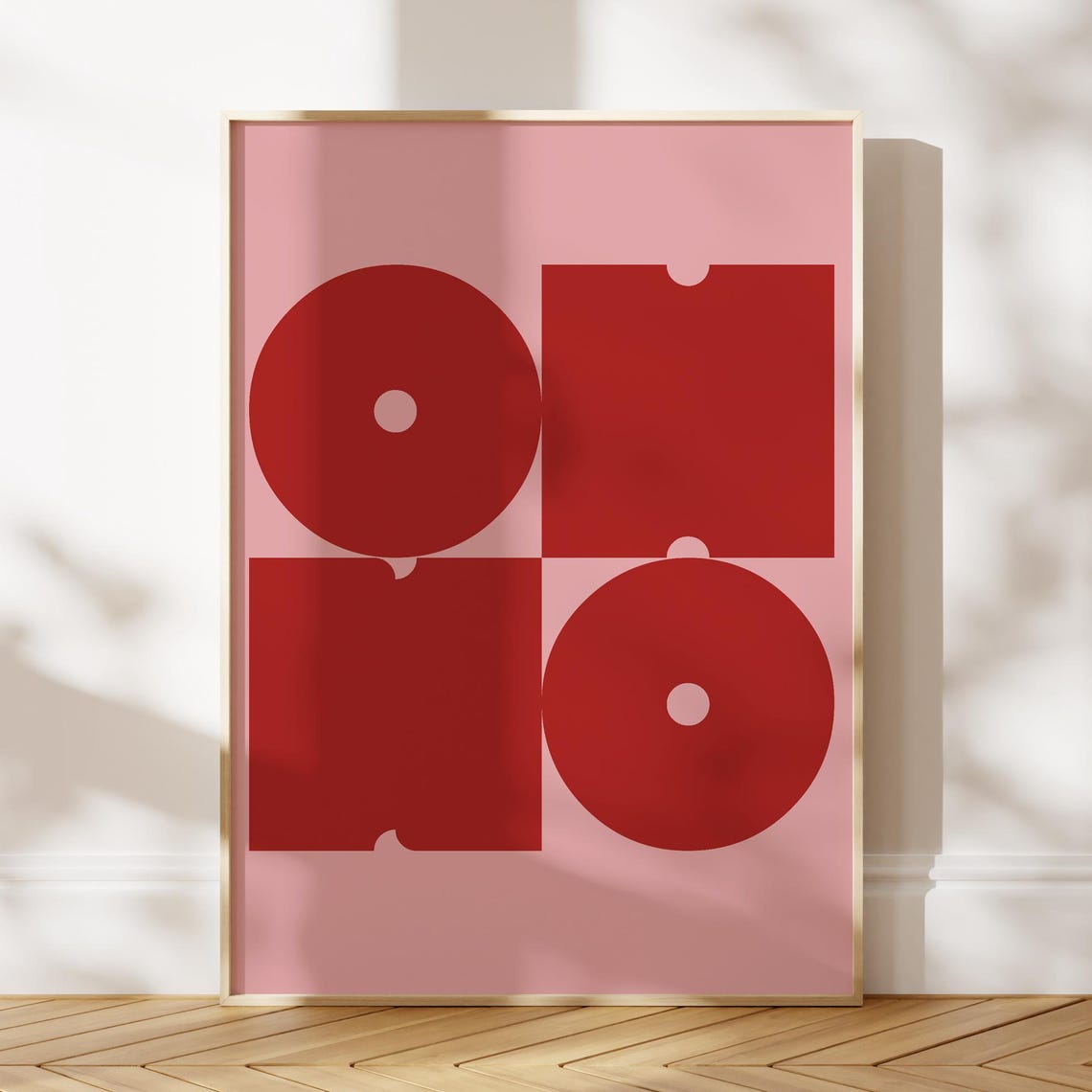 Oh No Retro Typography Poster Bold Red Geometric Pop Art Wall Decor