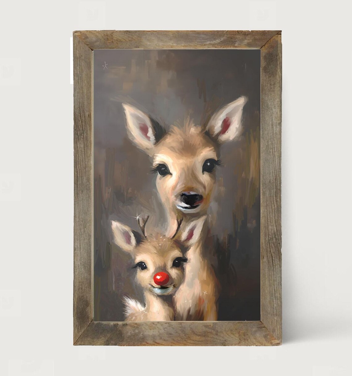 Rudolph And Momma Holiday Reindeer Art Print - Image 2