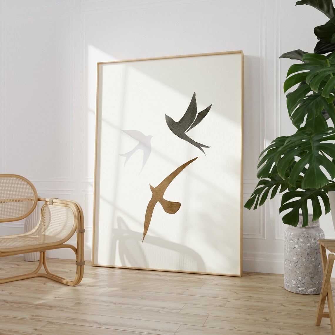 Simple Flying Birds Minimalist Art Print - Image 2