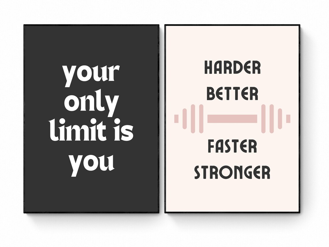 Gym Typography Poster, Minimalist Fitness Motivational Art - Image 3