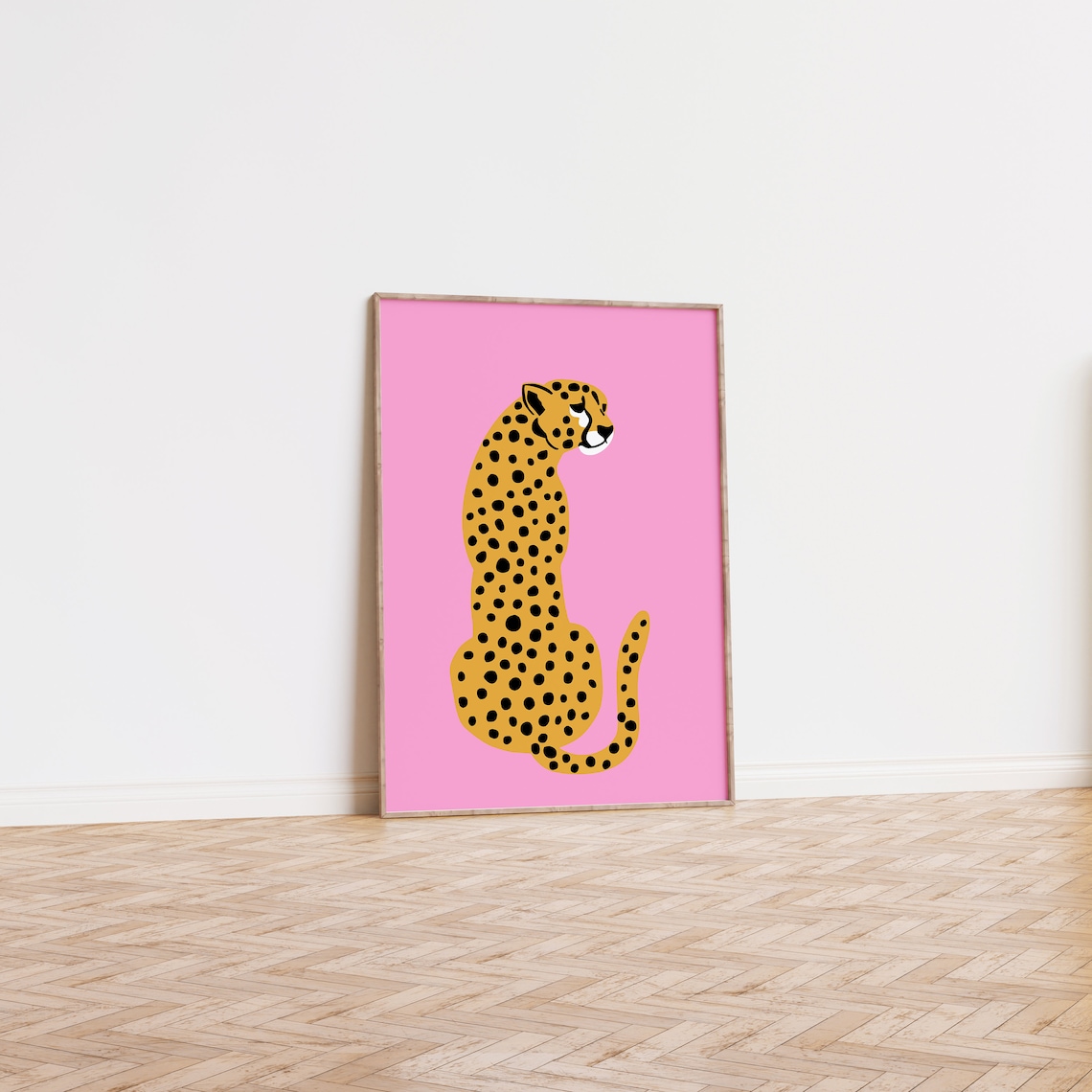Cheetah Print Boho Leopard Art Print, Pink - Image 4