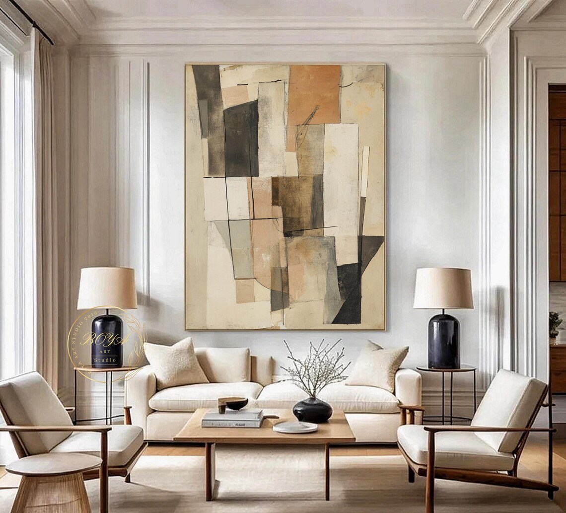 Beige Abstract Wall Art Print, Wabi Sabi Minimalism - Image 3